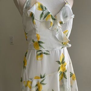 Lemon Print Ruffled Dress